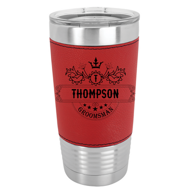 Personalized 20oz Leatherette Groomsmen Tumbler Gift
